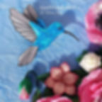 Miniatyrbilde: Quilling bilde Rosa valmuer og kolibri