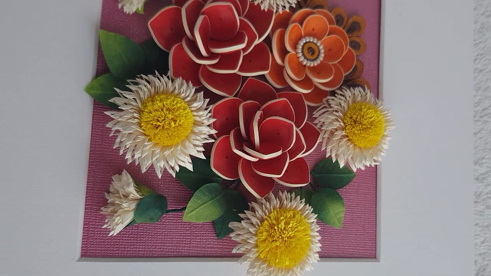 Miniatyrbilde: Quilling Bukett med tusenfryd