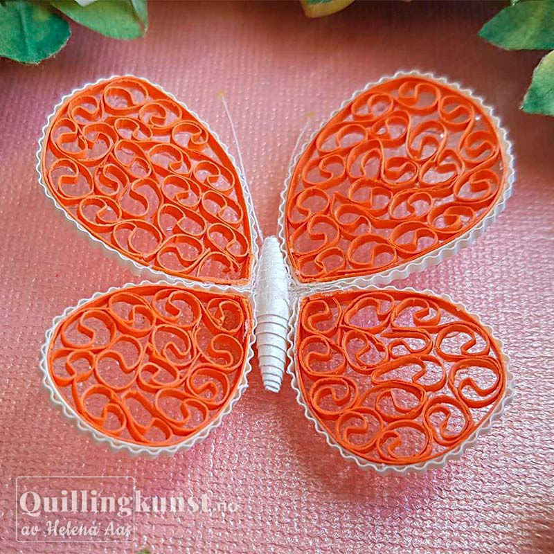 Miniatura: Quilling bilde Kransen og sommerfugl