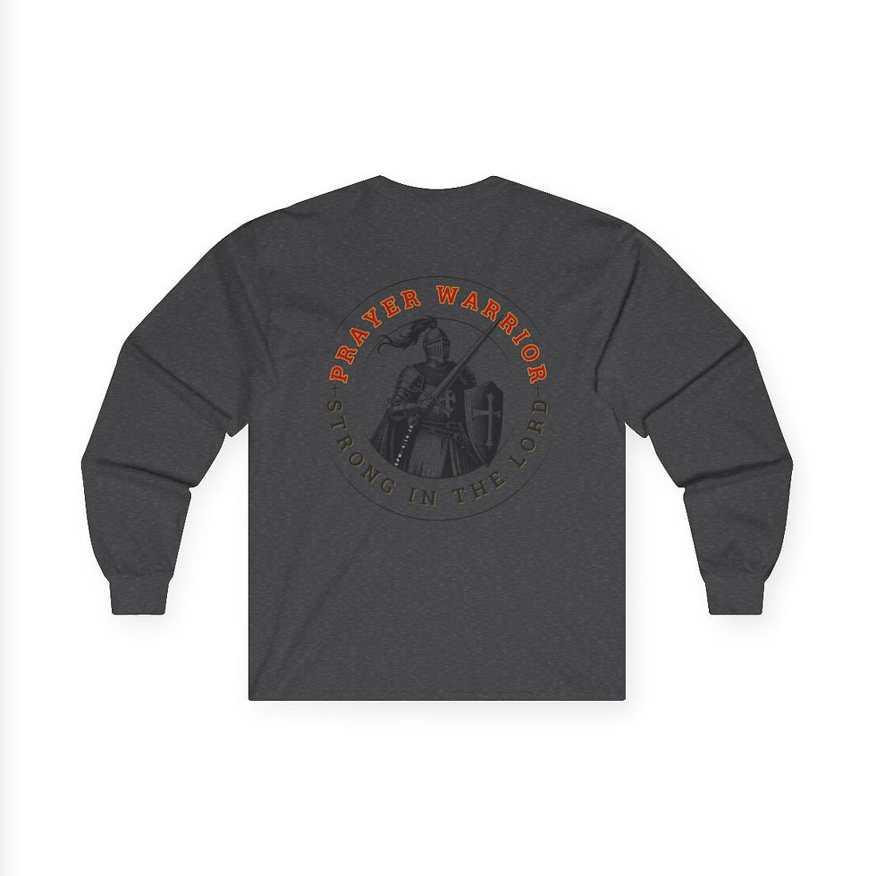 Thumbnail: Prayer Warrior Knight Long Sleeve Tee | Strong in the Lord (Unisex)