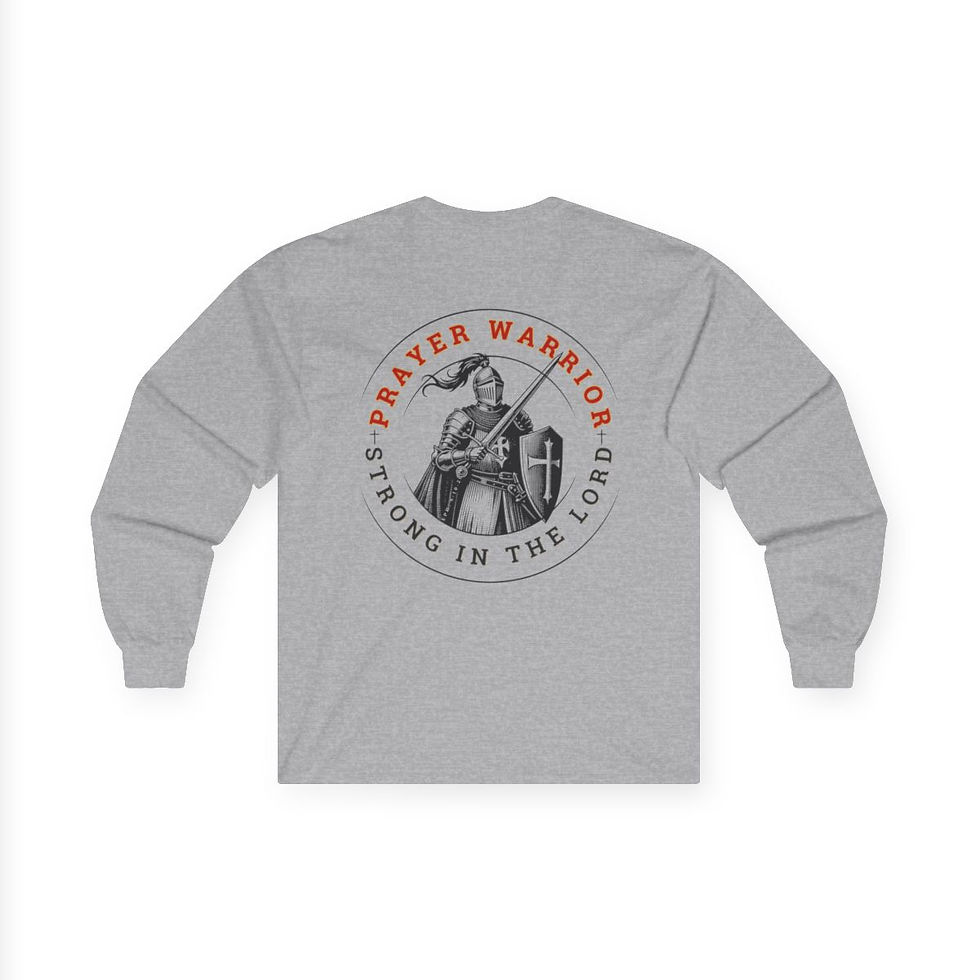 Thumbnail: Prayer Warrior Knight Long Sleeve Tee | Strong in the Lord (Unisex)