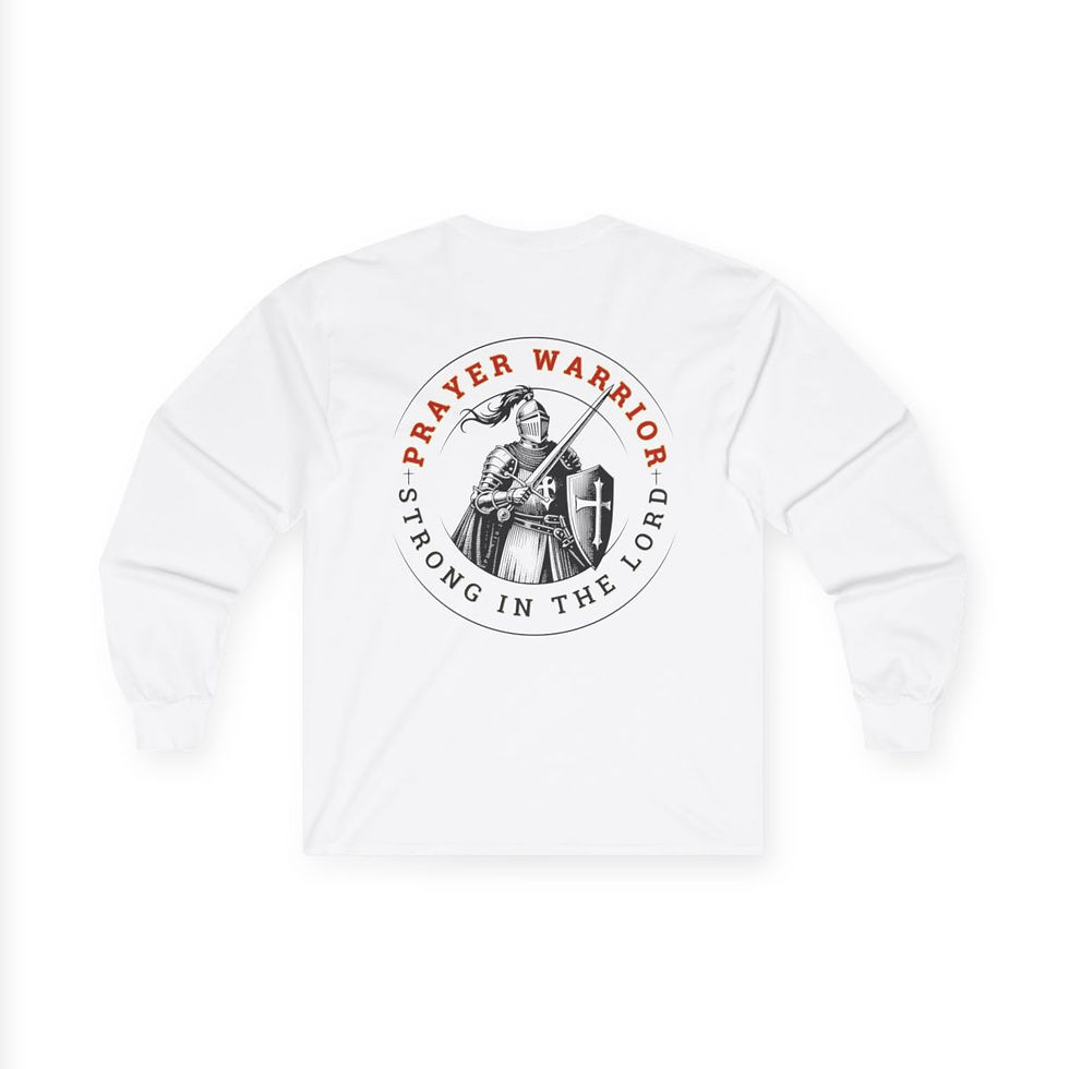 Thumbnail: Prayer Warrior Knight Long Sleeve Tee | Strong in the Lord (Unisex)