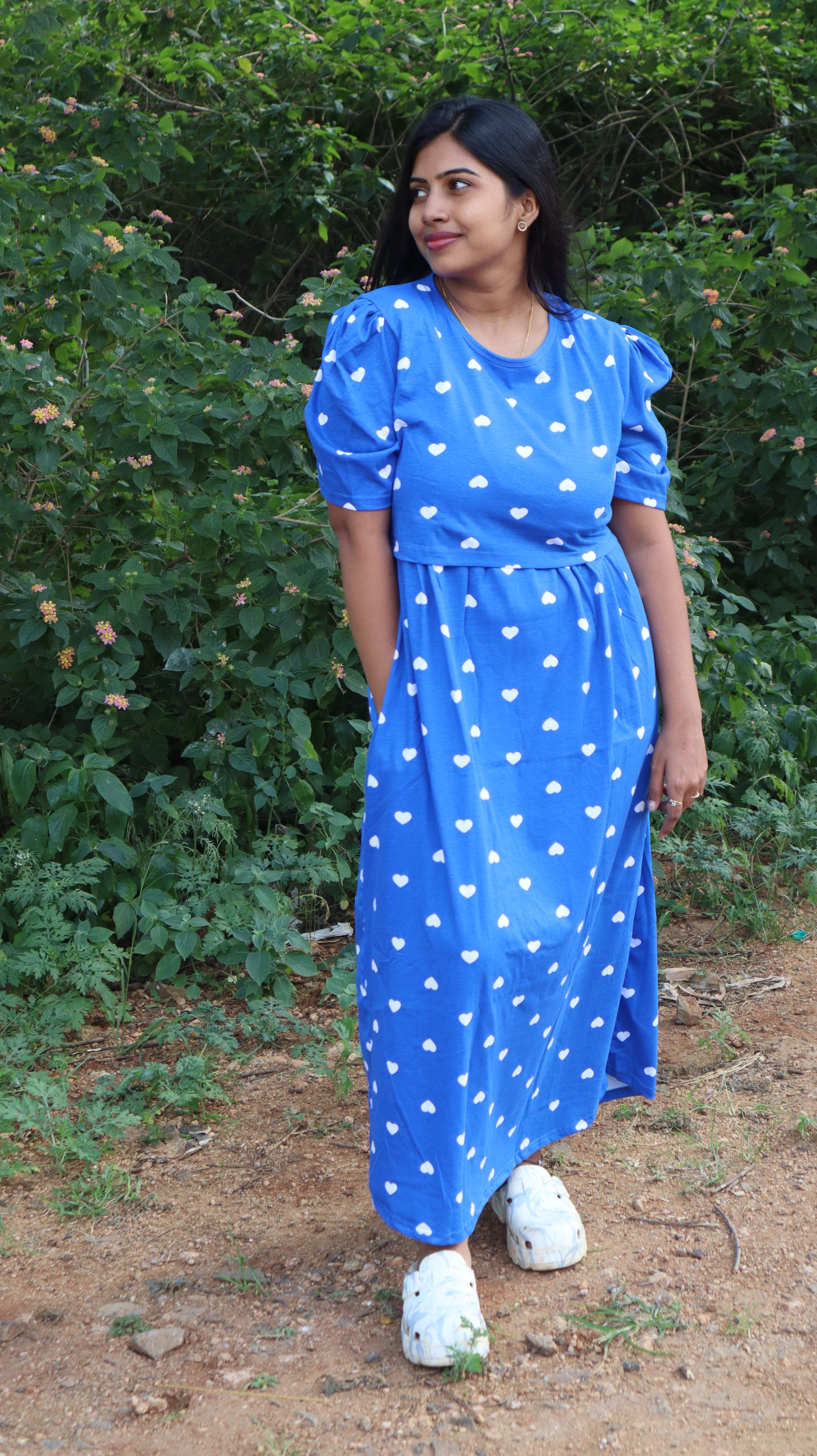 Blue Heart Ribbon Feeding Lounge Wear