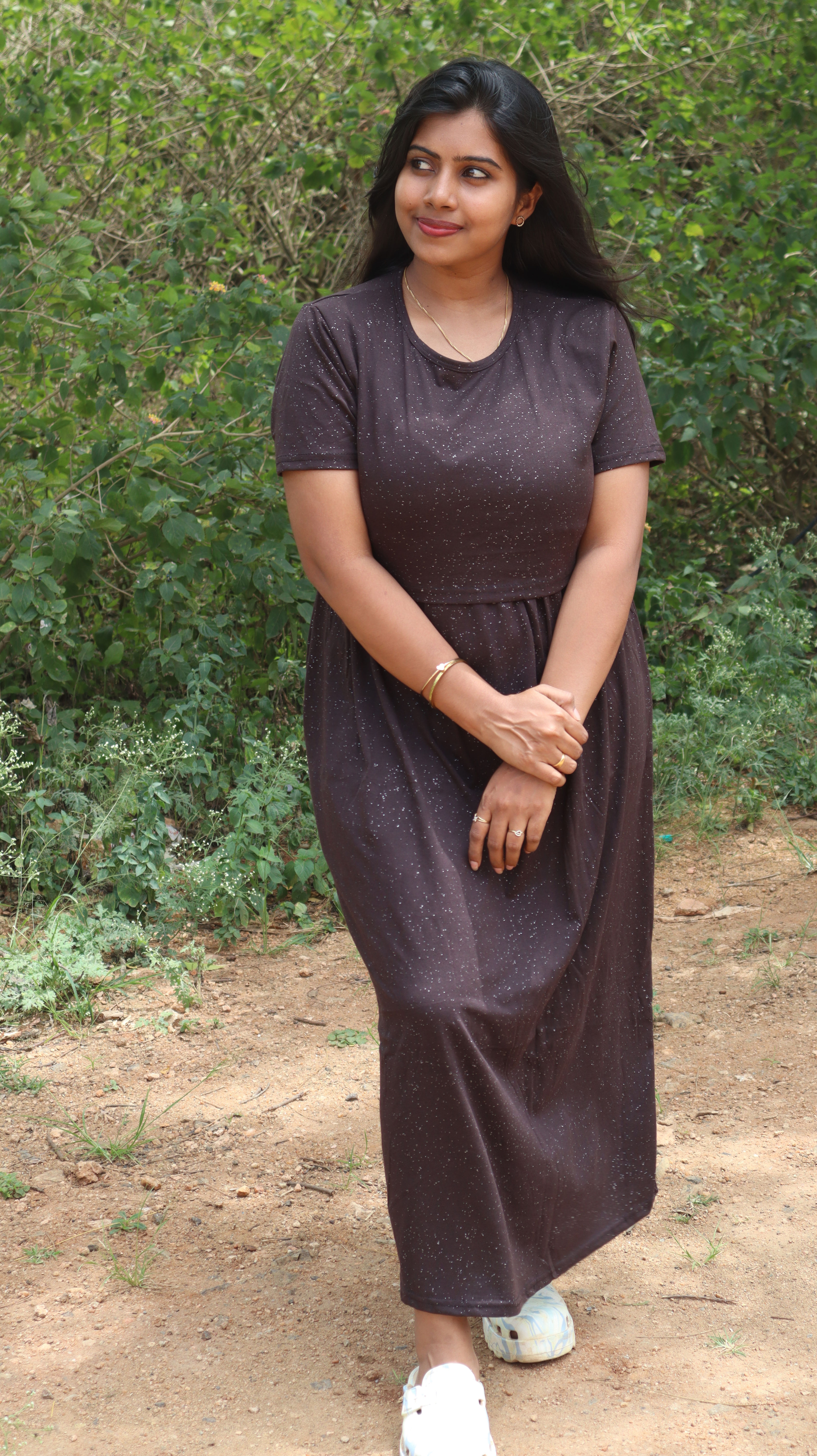 Brown Glitter Feeding Lounge Wear