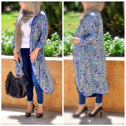 Instagram - BLUE SILK LONG KIMONO