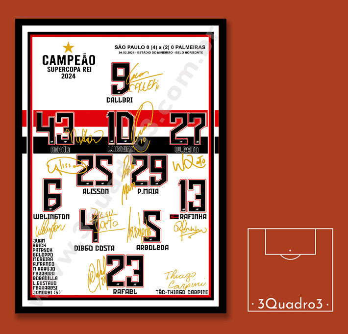 Quadro - São Paulo Campeão Supercopa Rei - 2024