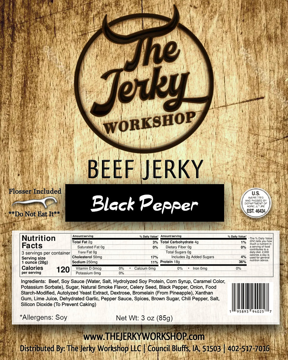 Thumbnail: Black Pepper Beef Jerky (3oz Bag)
