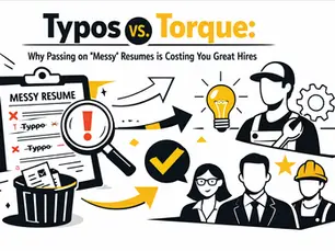  Heavy equipment technician using a diagnostic tablet to troubleshoot machinery in a service bay.