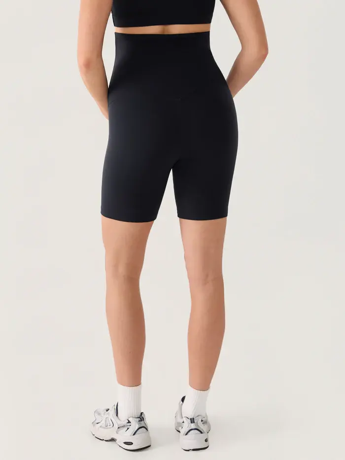 Thumbnail: Black Front Seam Maternity Shorts | Momanda
