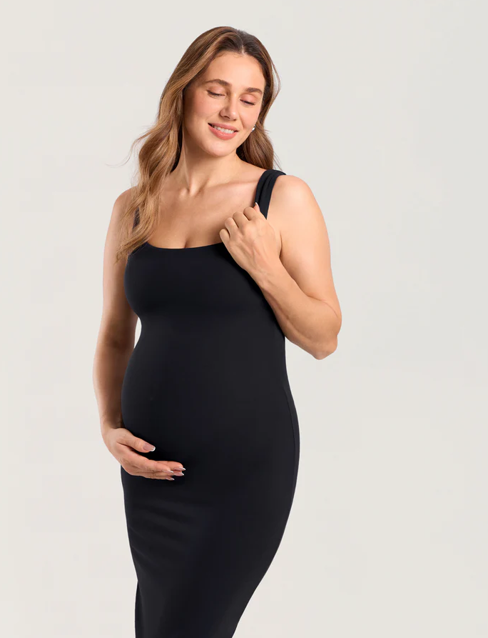 Thumbnail: Natrelax® Bodycon Maternity Midi Dress | Momanda