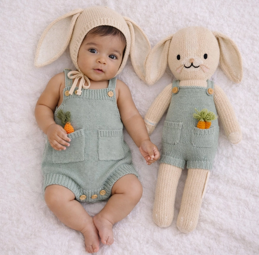 Henry Dusty Blue Romper | Olive & Cradle