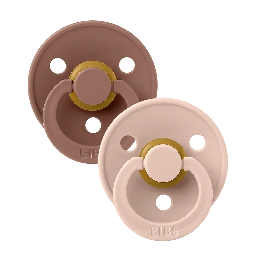 Thumbnail: Colour Pacifiers Size 3 with Round Natural Rubber Nipple 2 Pack | Bibs