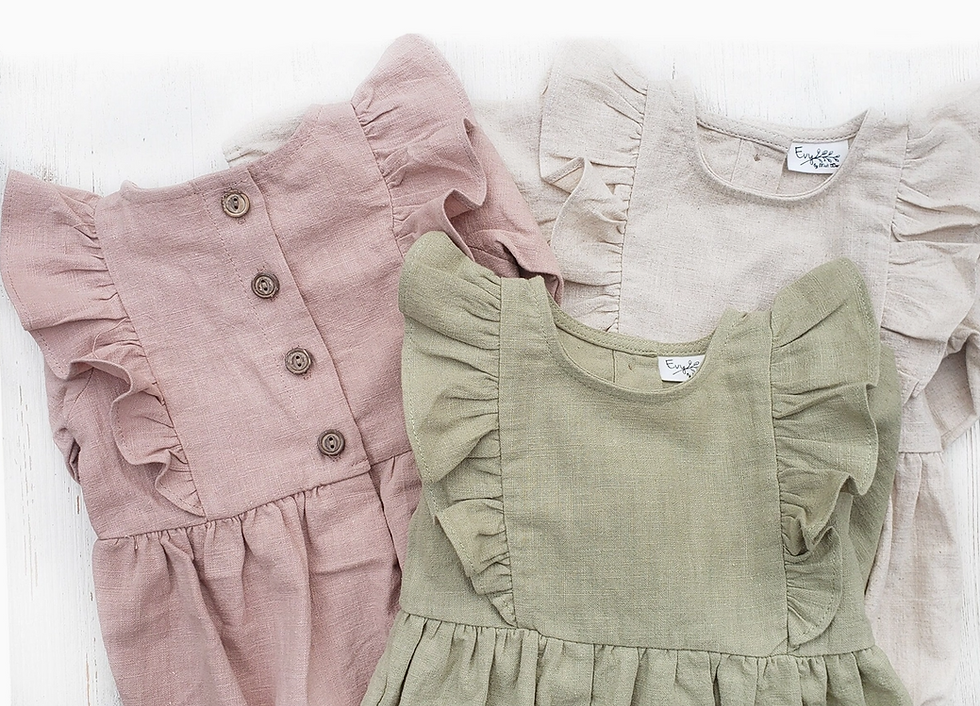 Thumbnail: Gabriella Sleeveless Romper 3pc Set | Olive & Cradle