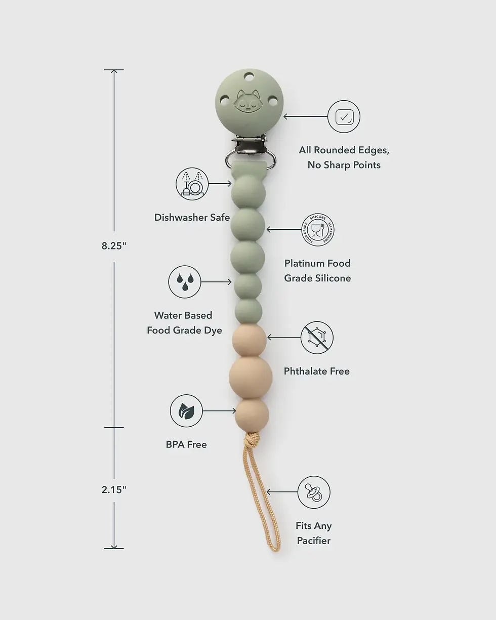 Thumbnail: OneC™ Silicone Pacifier Clip | Loulou Lollipop