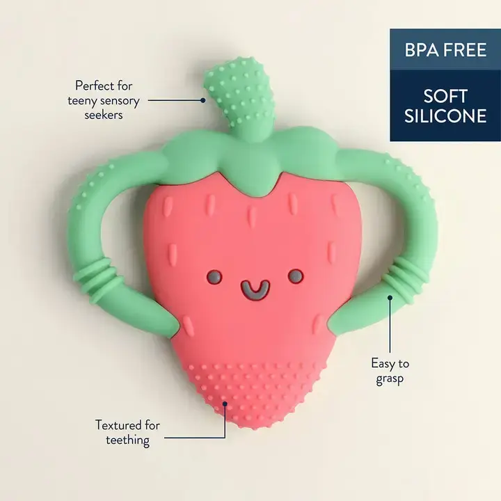 Thumbnail: Chew Crew Strawberry Silicone Teether | Itzy Ritzy