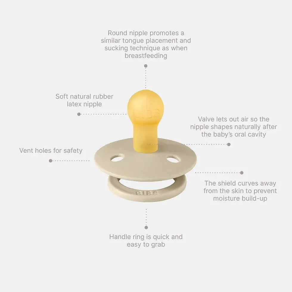 Thumbnail: Studio Colour Pacifiers with Round Natural Rubber Nipple 2 Pack | Bibs