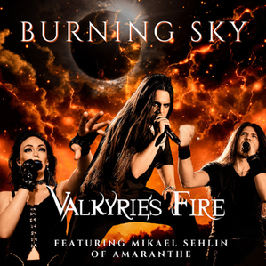 Mikael Sehlin of Amaranthe with Valkyrie's Fire - Burning Sky Single Artwork