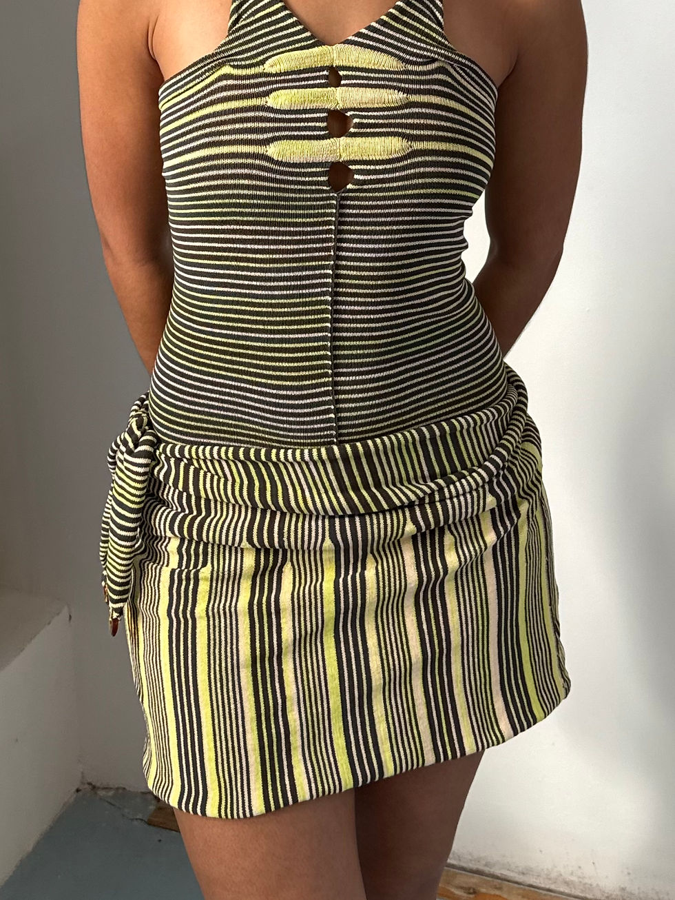 Thumbnail: striped wrap skirt