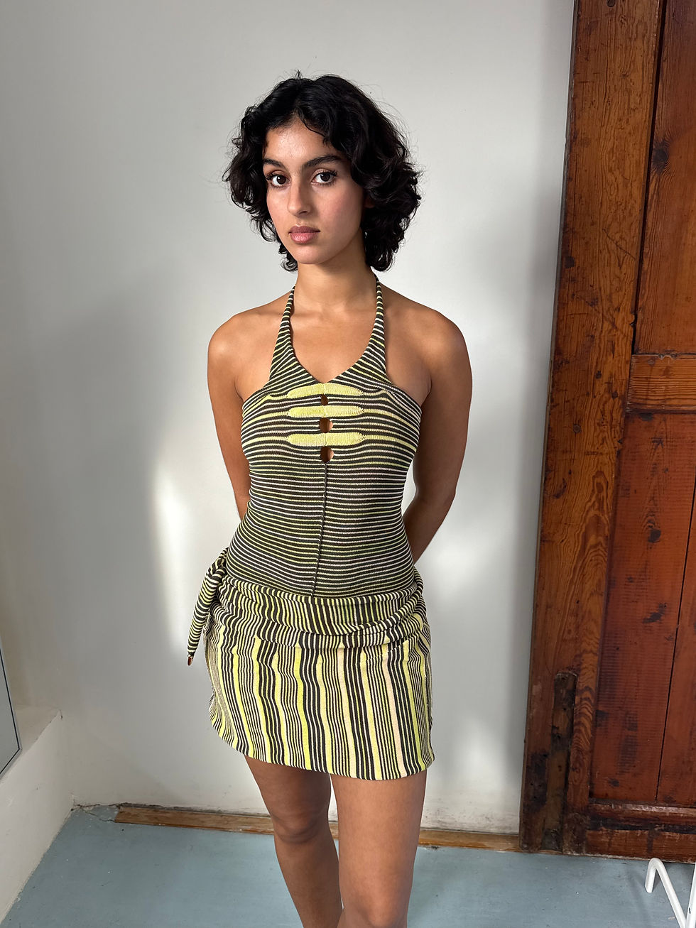 Thumbnail: striped wrap skirt