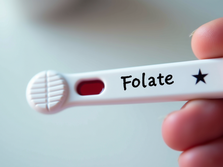 A folate test showing high results which may be a red flag for an MTHFR gene mutation or dangerous levels of unmetabolized folic acid in the blood.