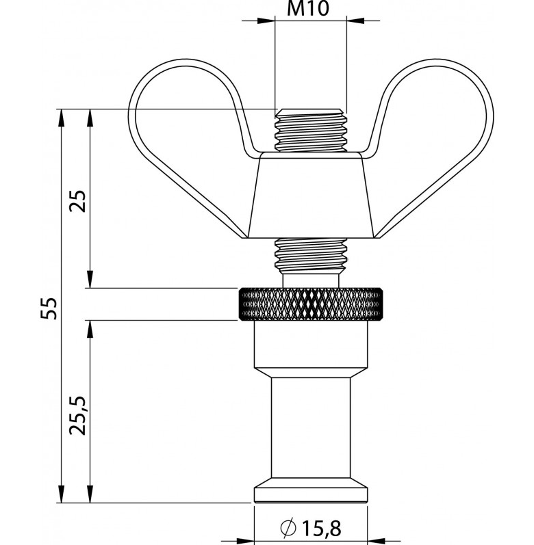 Miniatura: Spigot PERNO MACHO - METRICA 10 CON PALOMILLA SCP710B