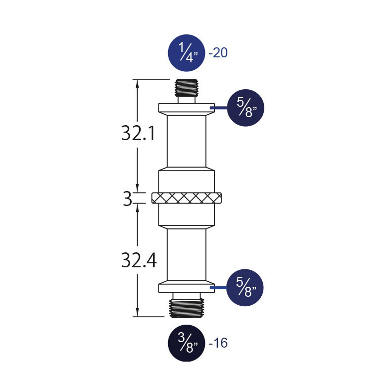 Miniatura: SPIGOT UNIVERSAL ROSCAS MACHO DE 1/4 Y 3/8 MATERIAL LATÓN