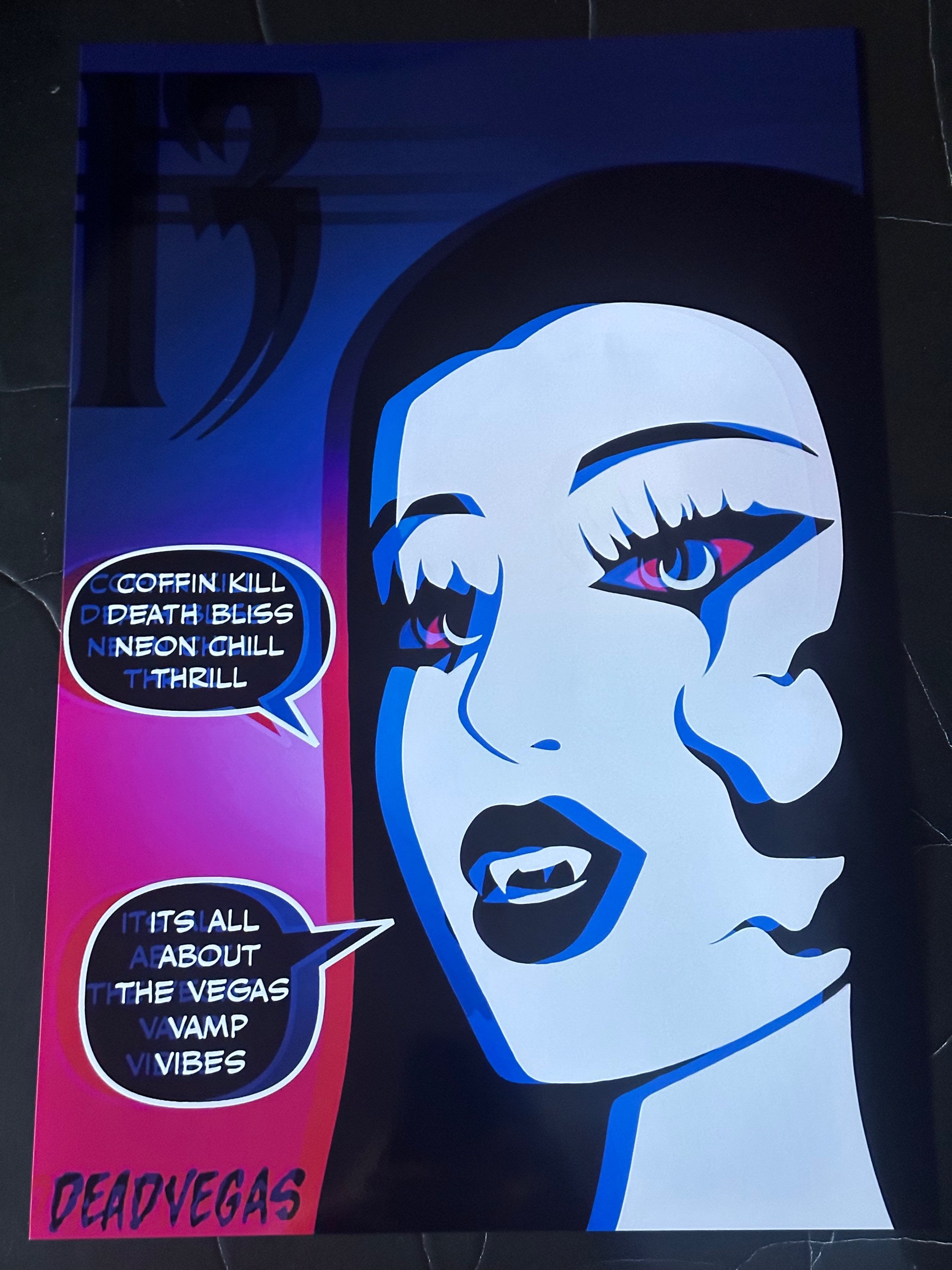 Vegas Vamp Babe / Neon Red Gliow Print