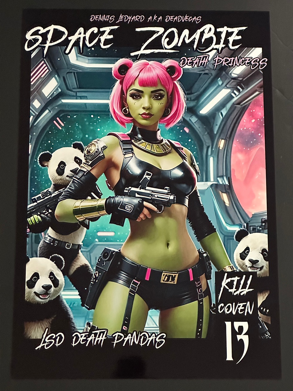 Space Zombie Death Princess/ LSD Death Pandas ( Realist Comic Poster Print )