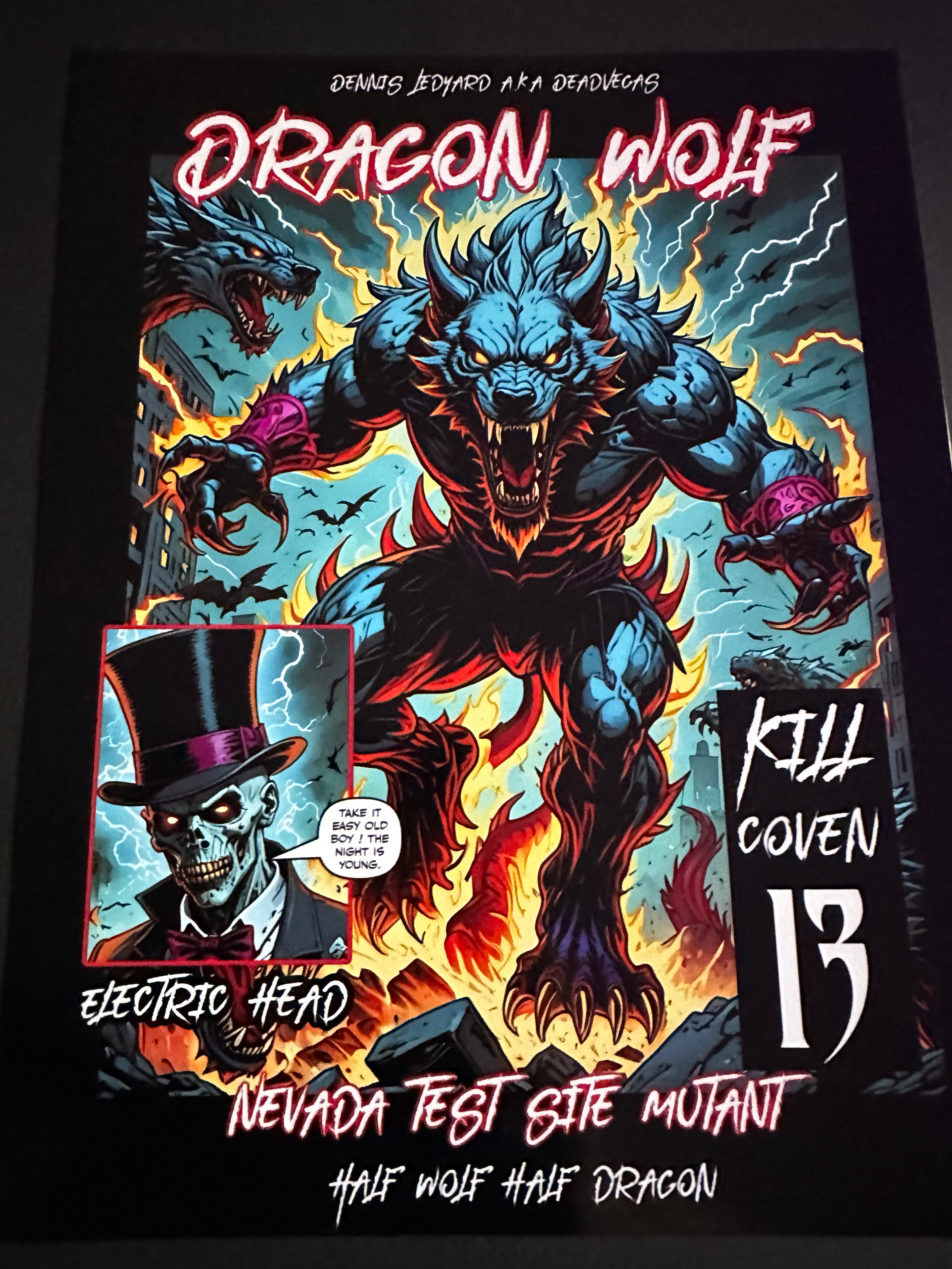Dragon Wolf /Comic Poster Print 