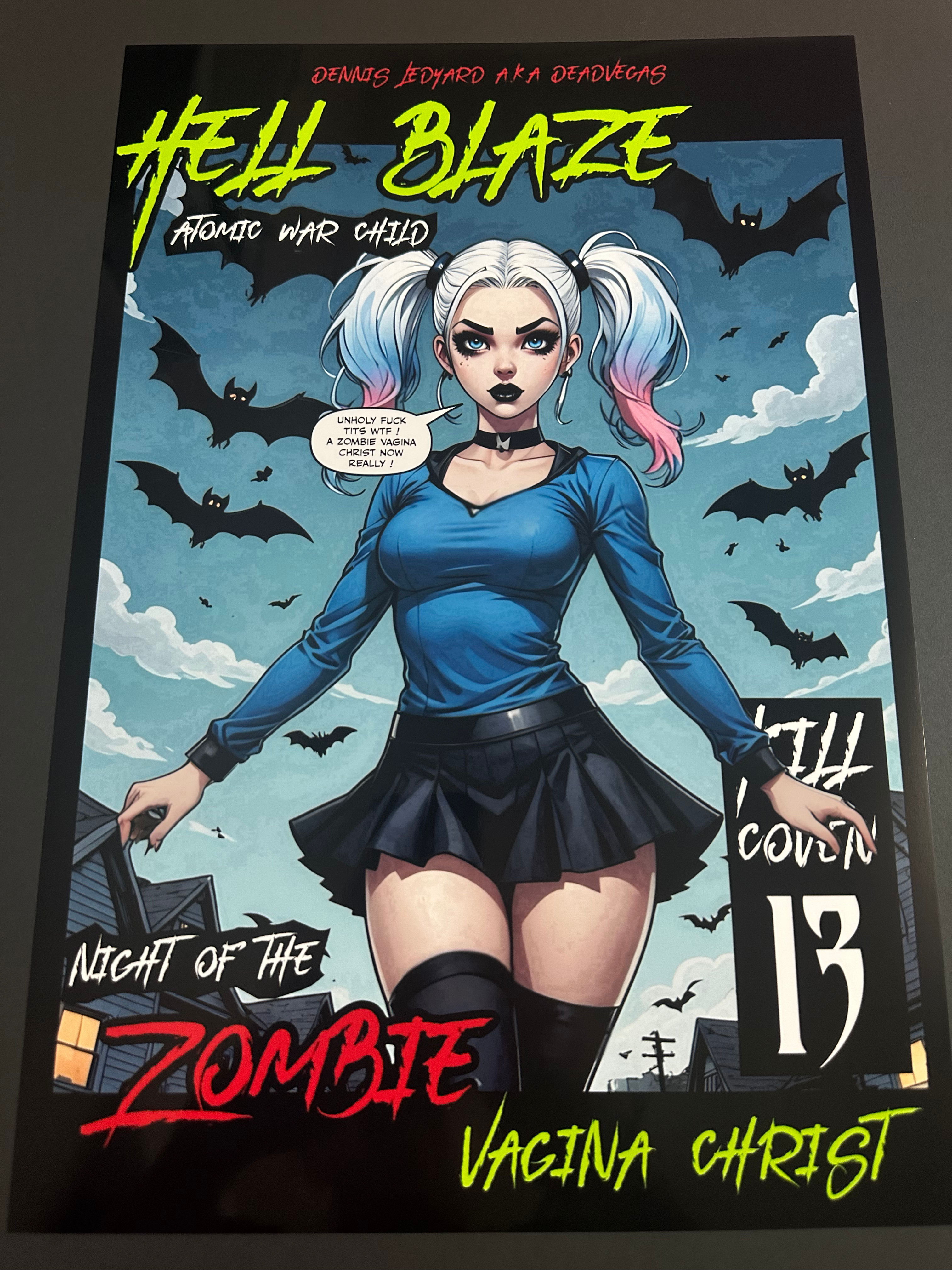 Hell Blaze ( Night Of The Zombie Vagina Christ ) Comic Poster Print