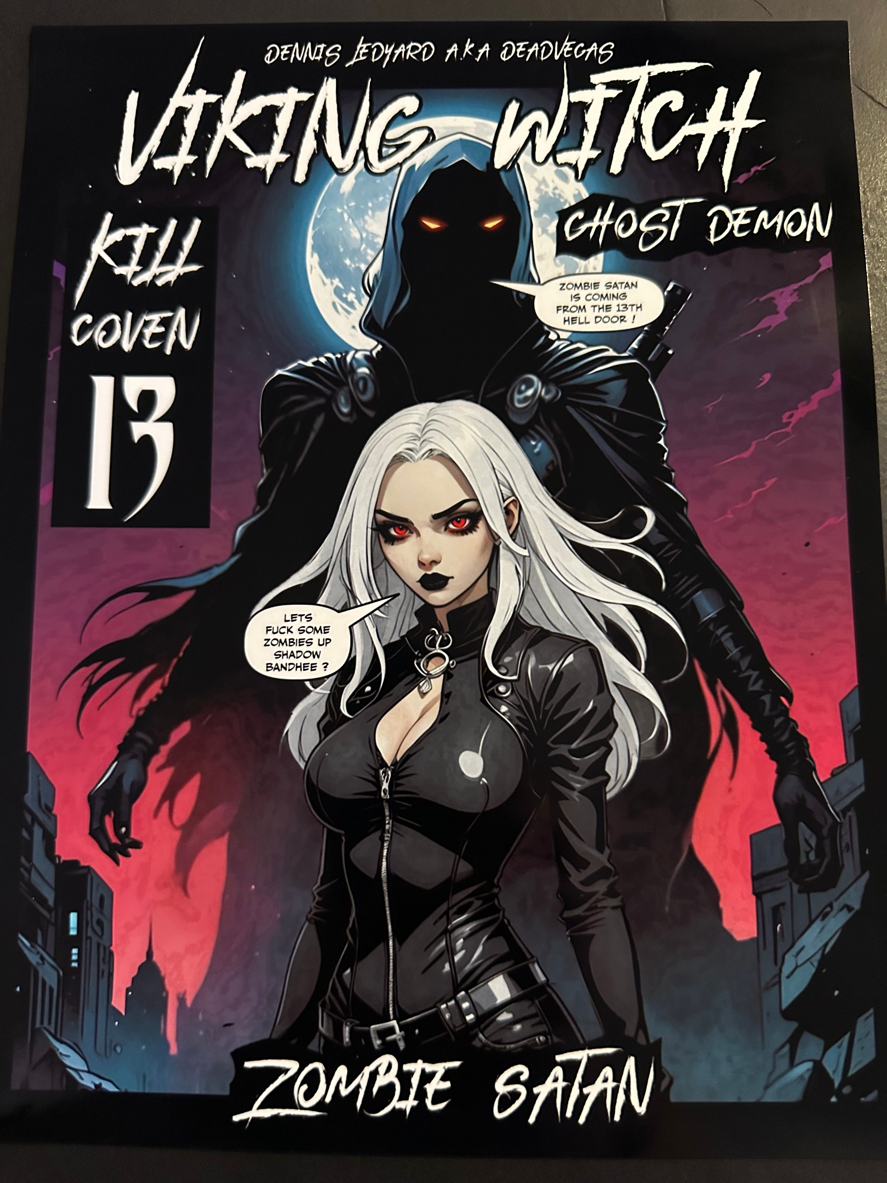 Viking Witch ( Ghost Demon ) Viking Death Grim ( Shadow Banshee) Comic Print 