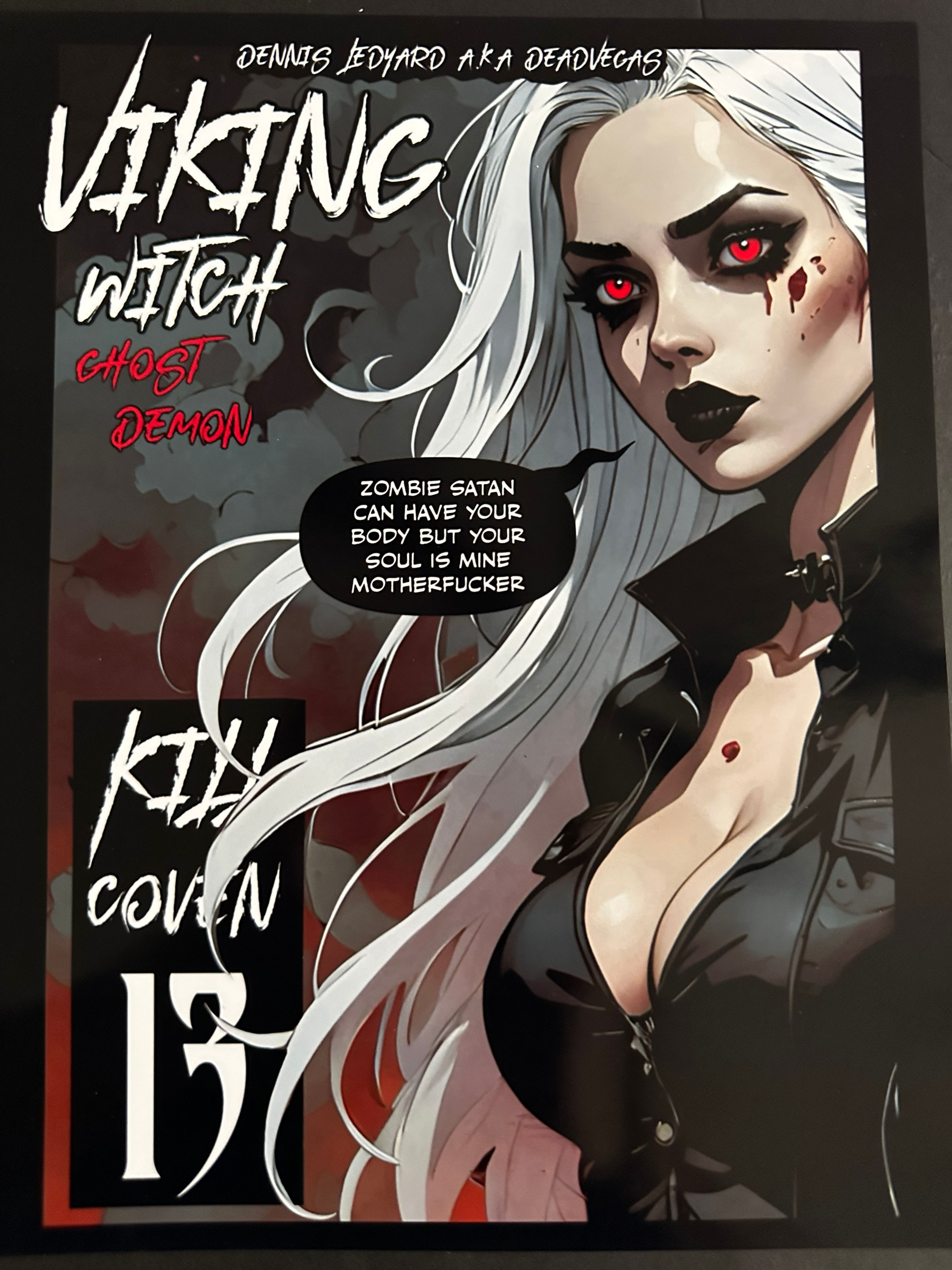 Viking Witch ( Ghost Demon ) Zombie Satan / Comic Poster Print