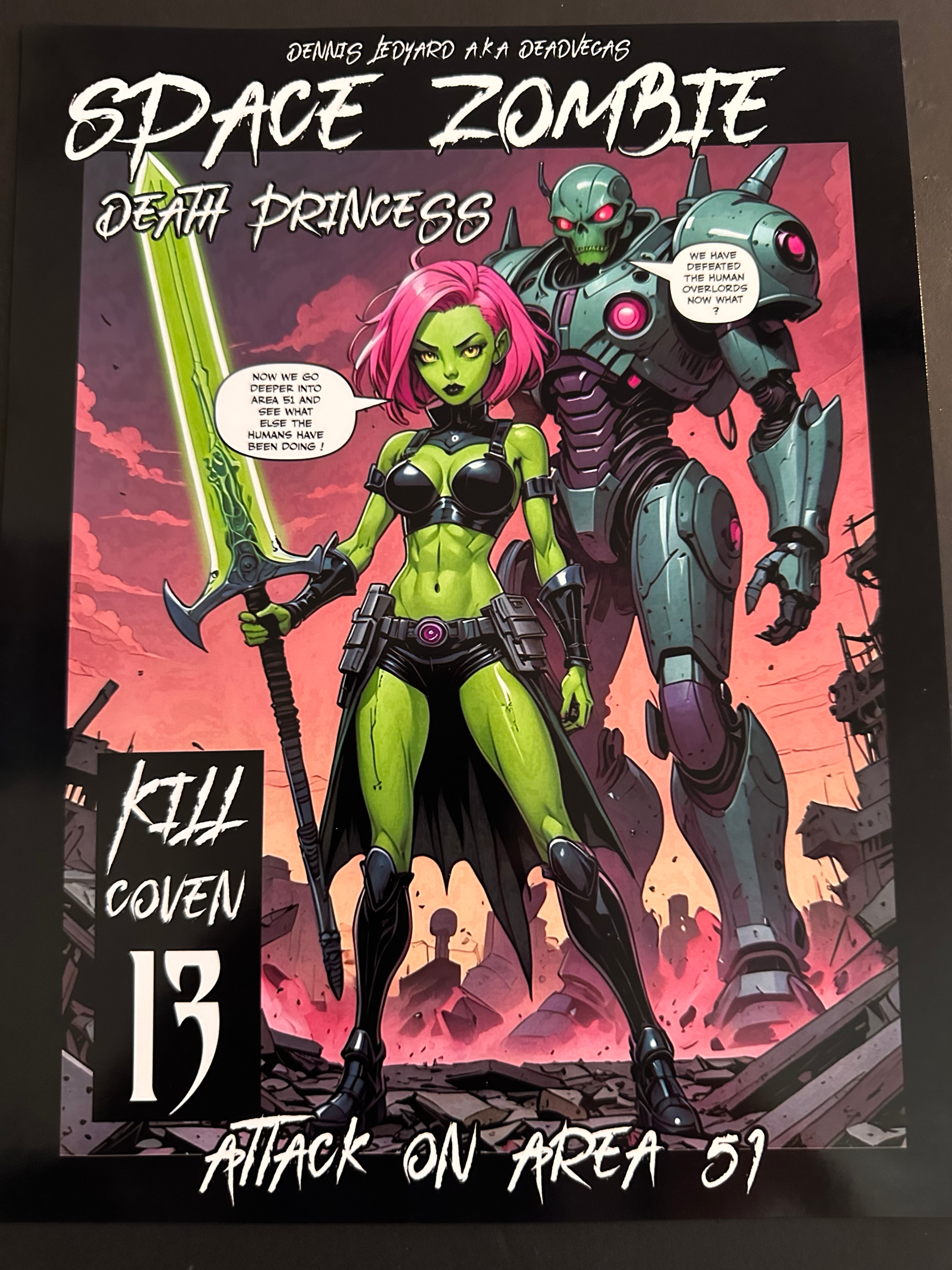 Space Zombie Death Princess ( Attack On Area 51 ) Comic Poster Print 