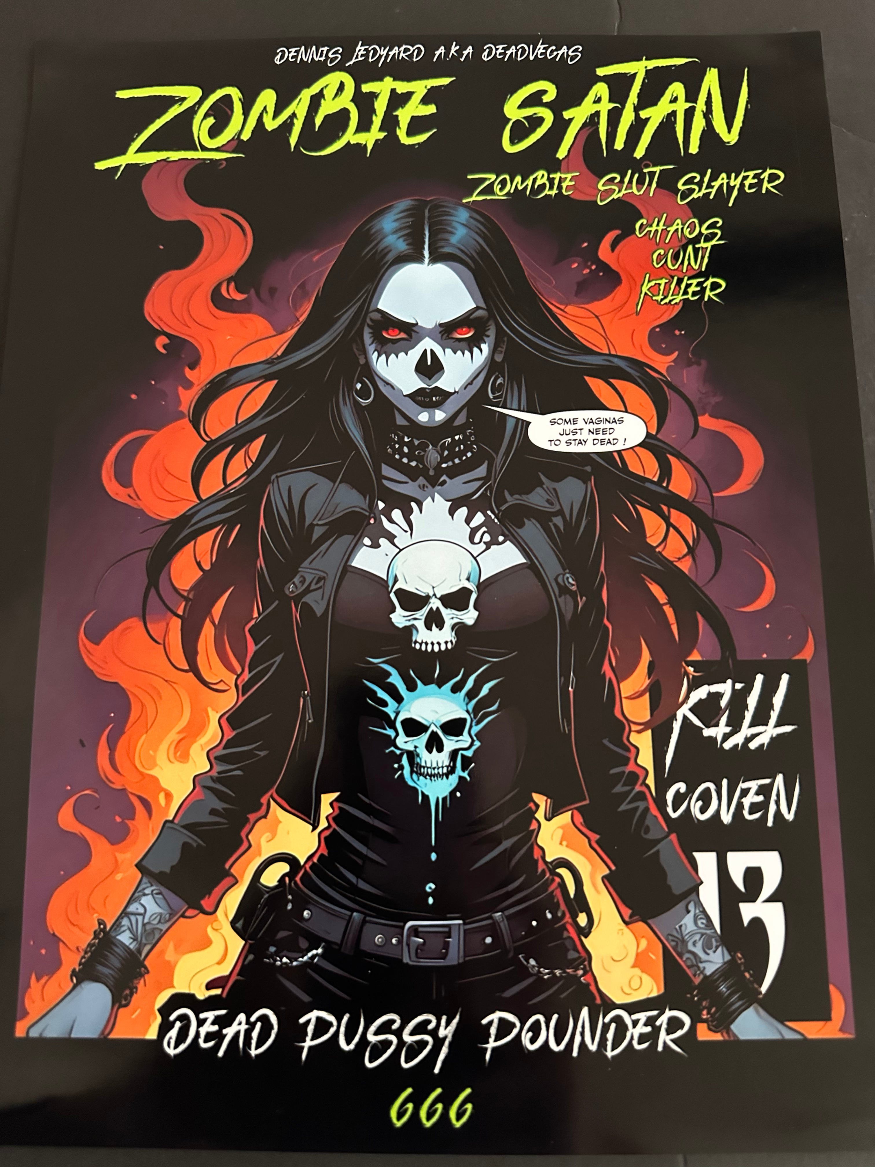 Zombie Satan 💀 ( Dead Pussy Pounder  666 ) Comic Poster Print 