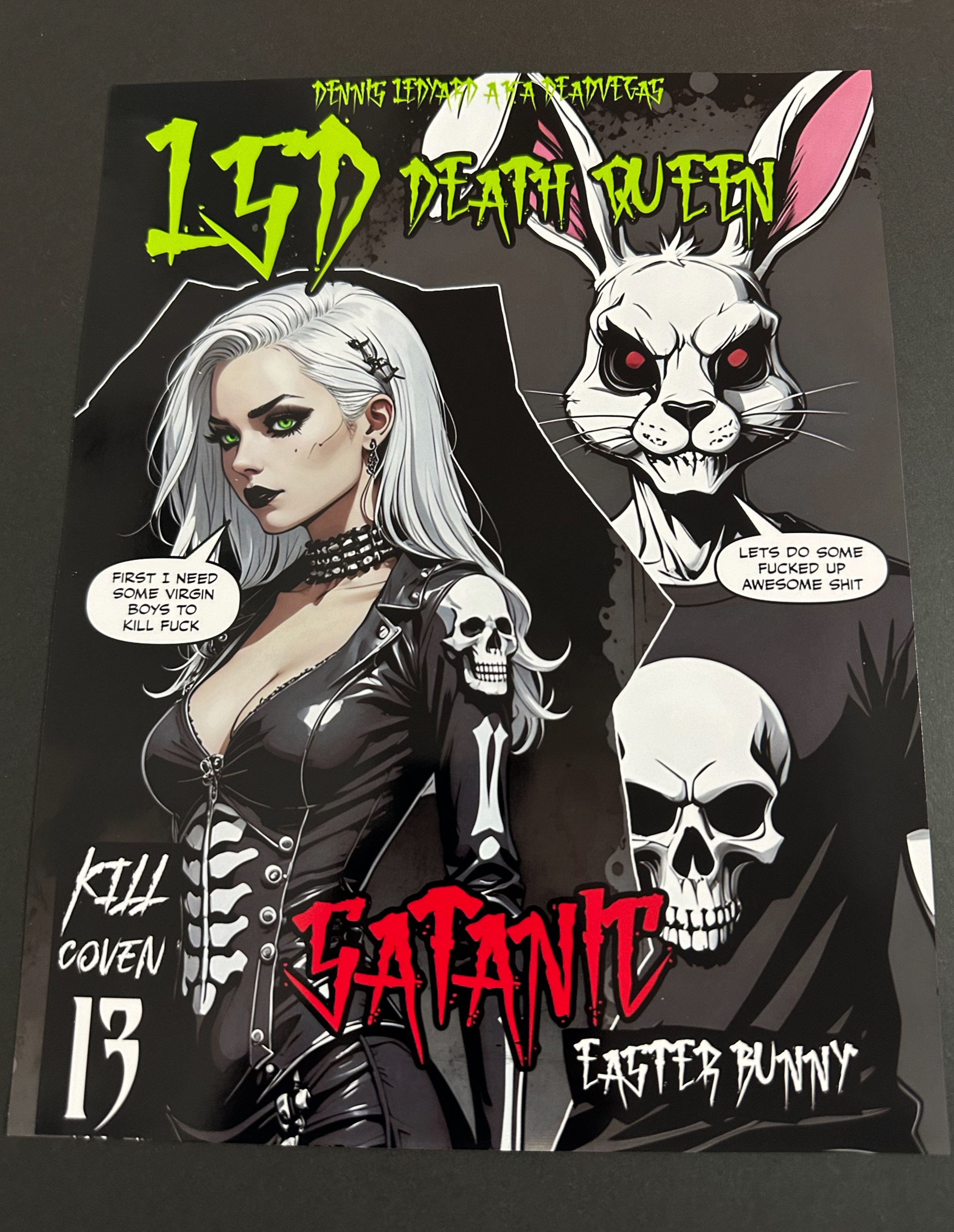 LSD Death Queen / Satanic Easter Bunny / Comic Poster Print