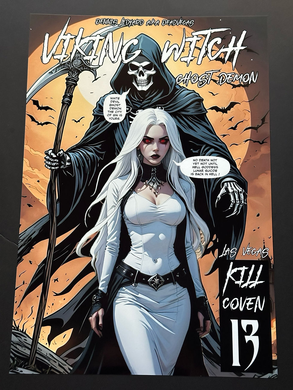 ( Grim Reaper ) & ( Viking Witch ) Ghost Demon / Comic Poster Print