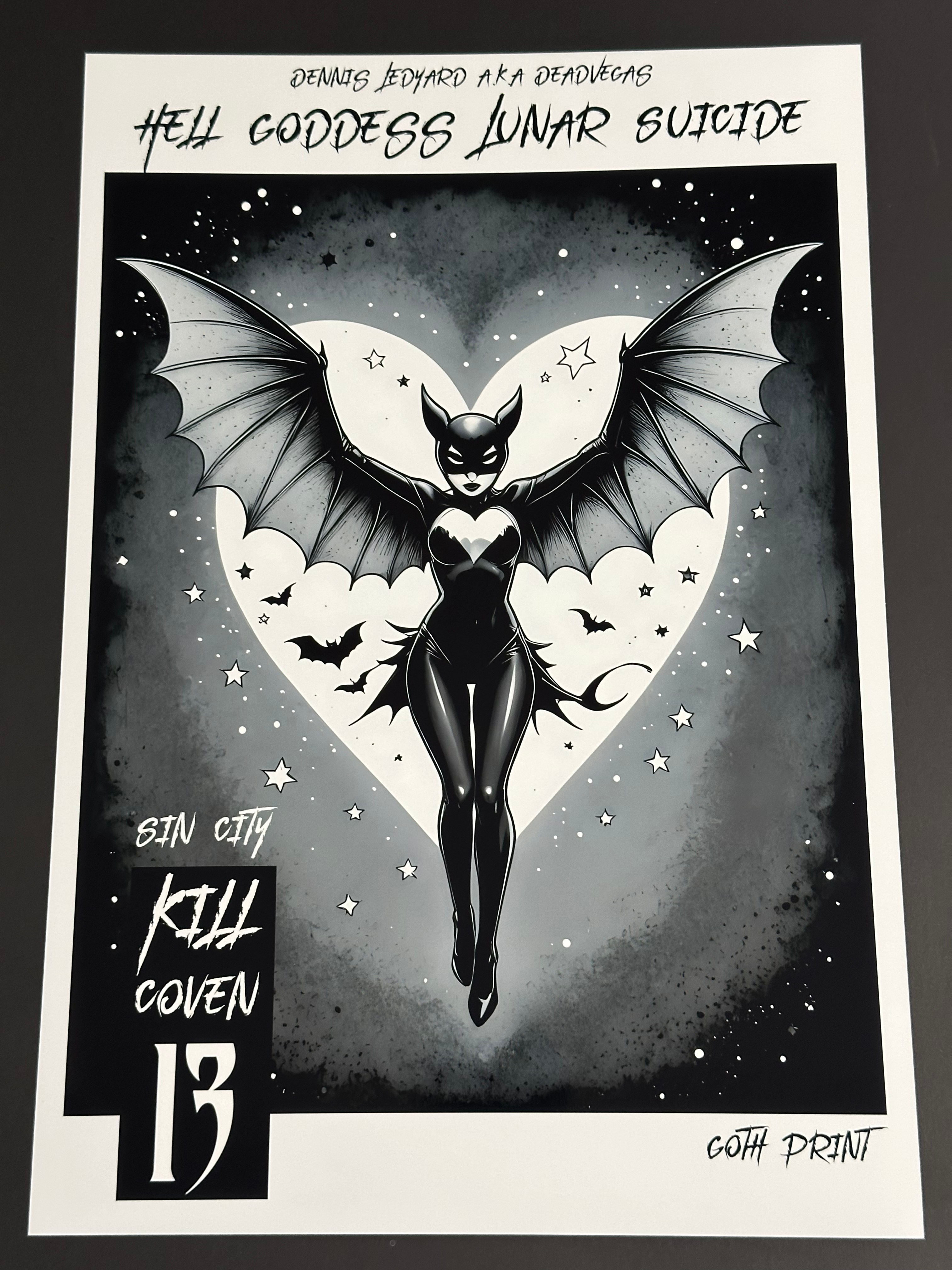 Hell Goddess Lunar Suicide ( Goth Print ) Comic Poster Print