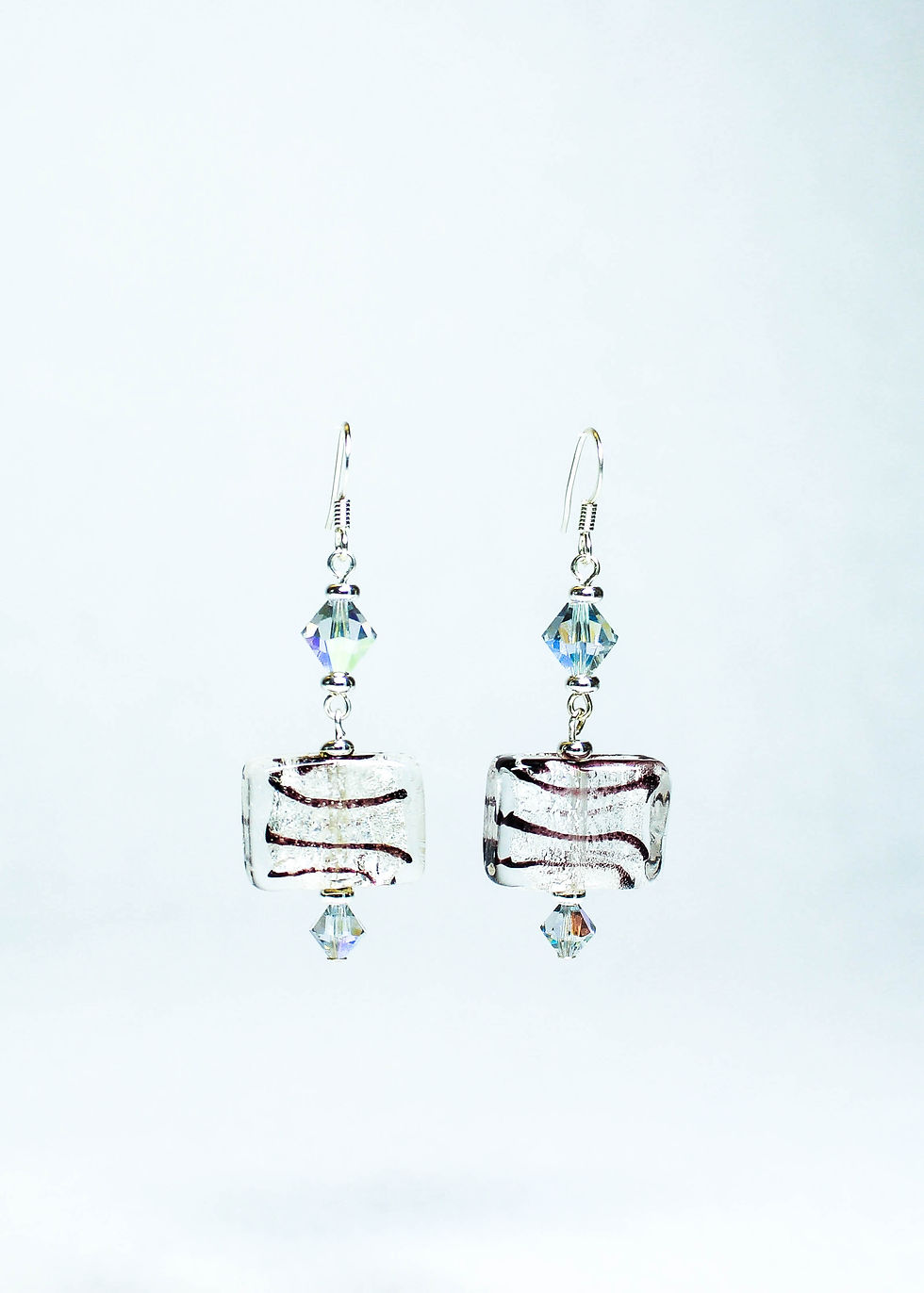 Swarovski Crystal and Lampwork Drop Earring