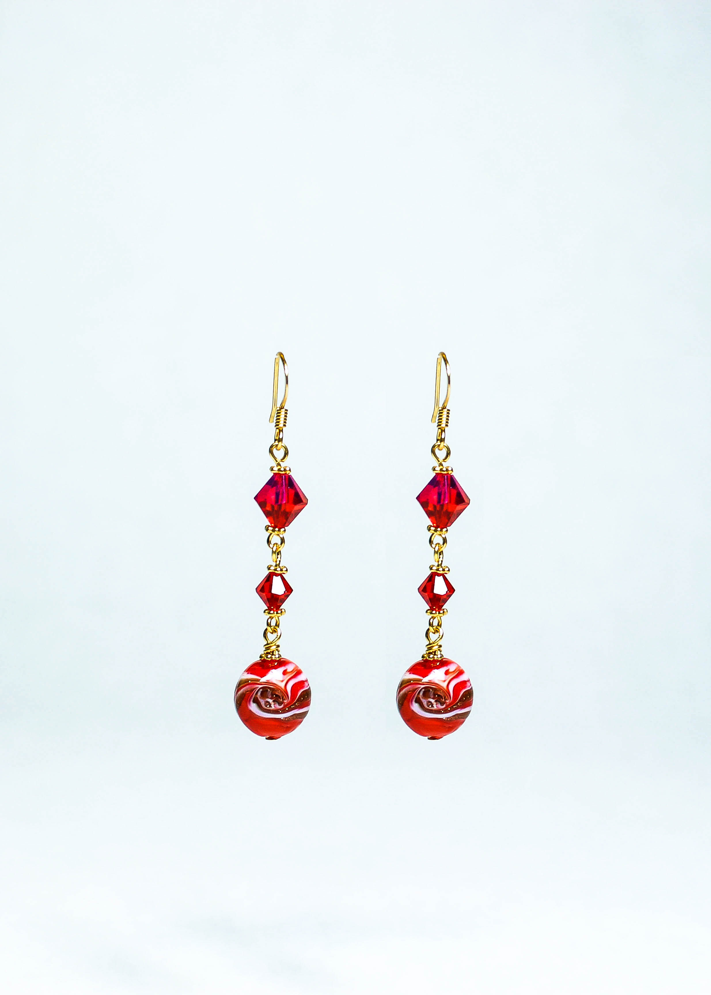Swarovski Crystal and Lampwork Drop Earring
