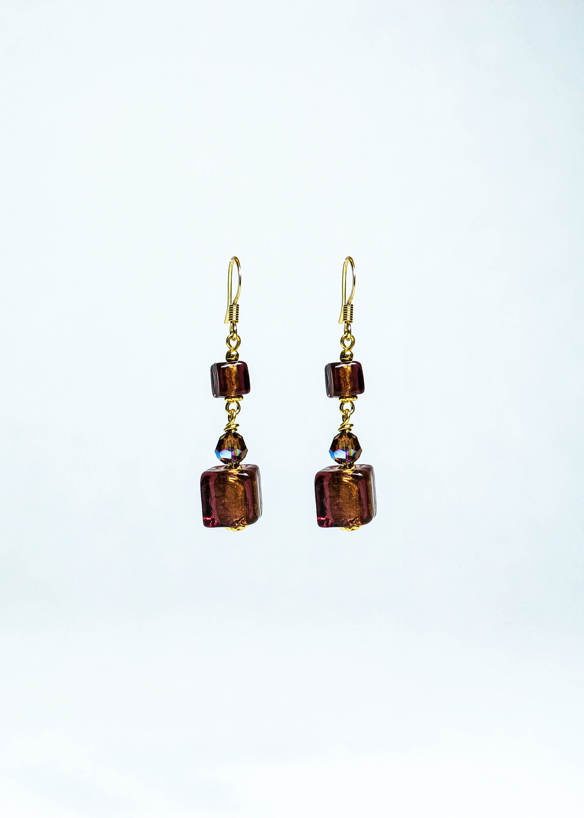 Swarovski Crystal and Lampwork Drop Earring