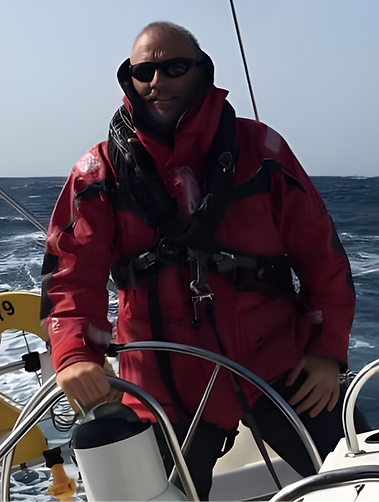 Chief Instructor Jeff Nunn on a boat.