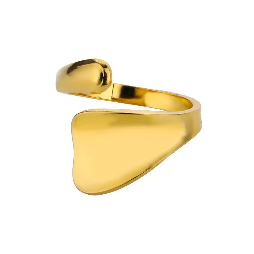 Thumbnail: 48 Style Women Stainless Steel Rings Gold Color Hollow Out Geometric Open Ring f