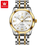 Thumbnail: Quartz Watch for Men Luxury Diamonds Gold Watch Waterproof Luminous Stainless St
