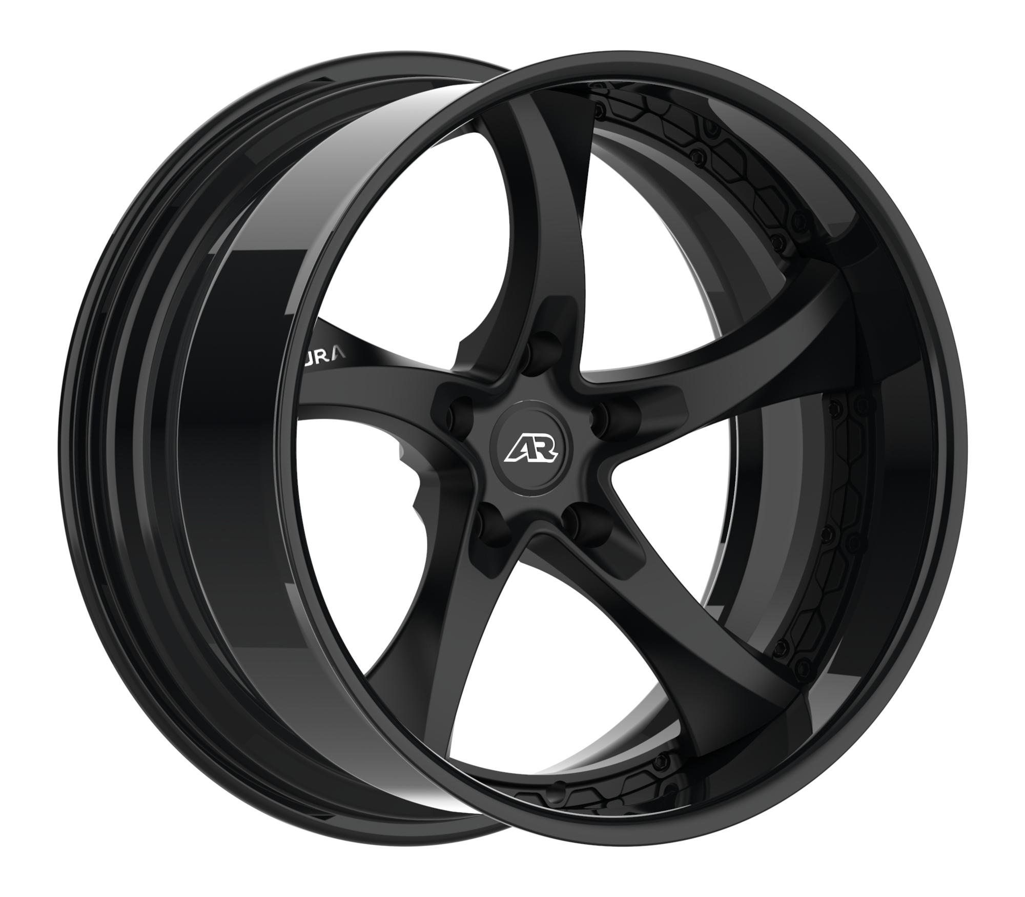 Aura Forged Modular Series AM-07P Black on Black Wheels