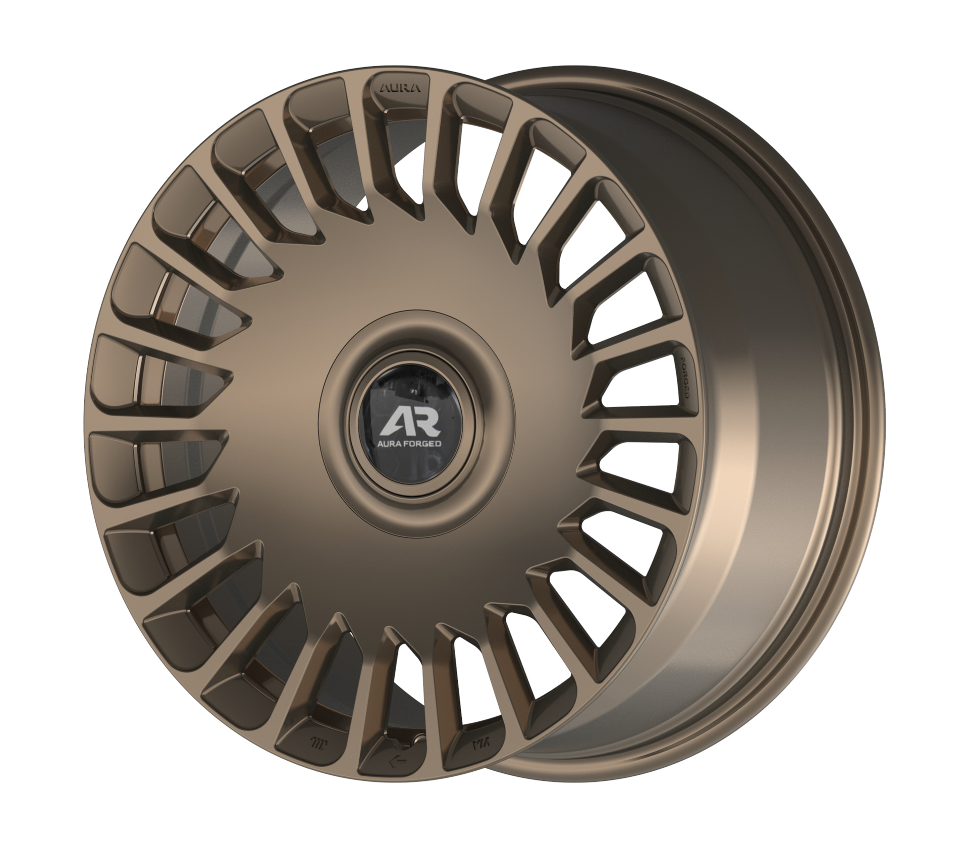 Aura Forged Aero-Forged AF-01 Short Spokes with Floating Cap in Satin Bronze