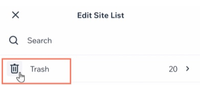 Wix Owner App: How to Delete or Restore a Site