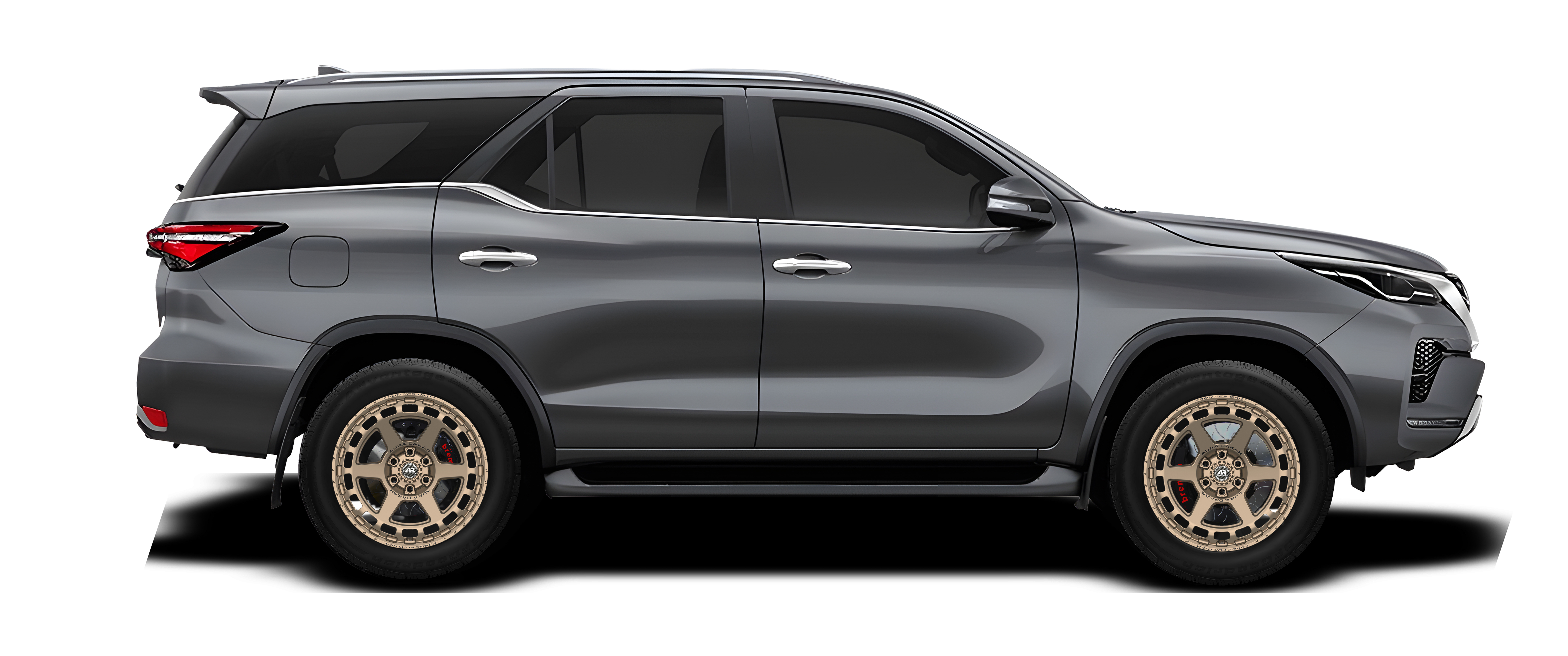 Black Toyota Fortuner with Aura Forged Dakar Series DK07 Frontier Custom Forged Wheels Installed