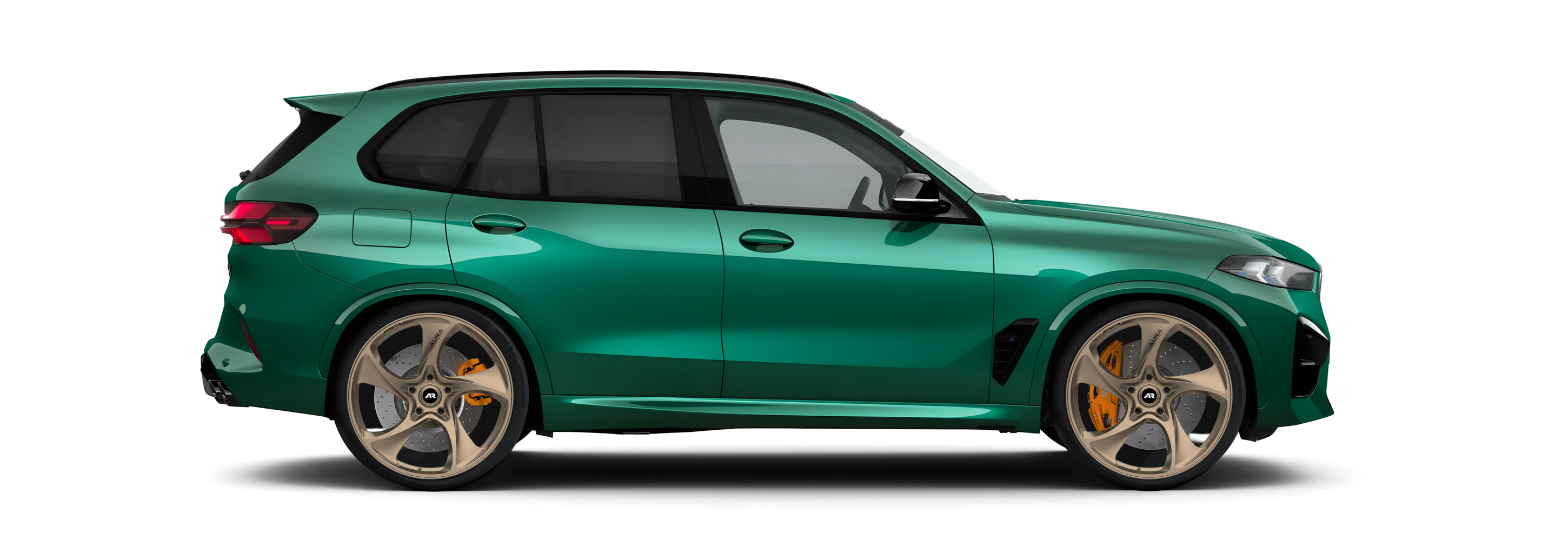 Green BMW X5M in Aura Forged Precision P759 Custom Forged Wheels