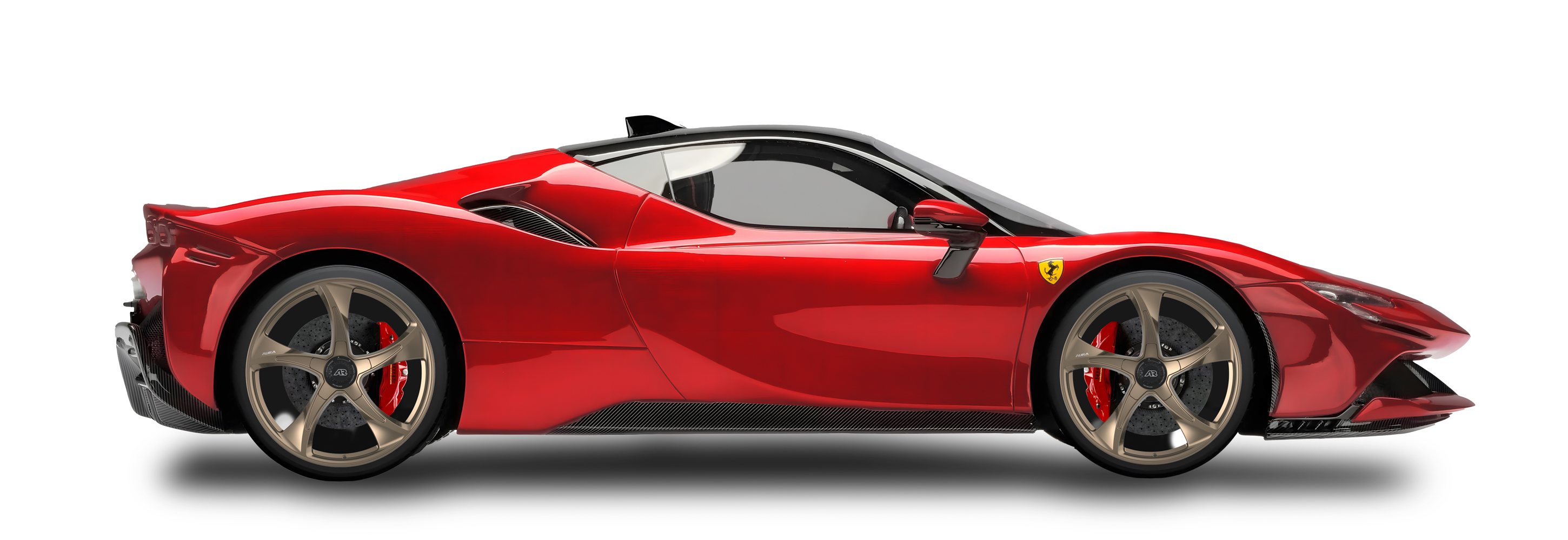 Red Ferrari F90 in Aura Forged Precision P760 Custom Forged Wheels