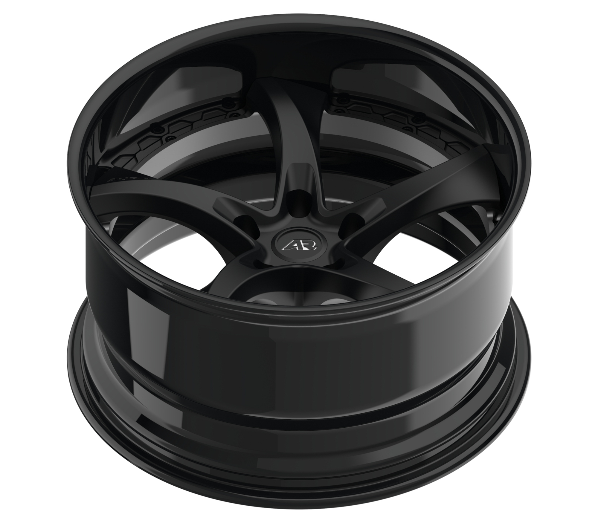 Aura Forged Modular Series AM-07P Gloss Black Grey Lip Wheels